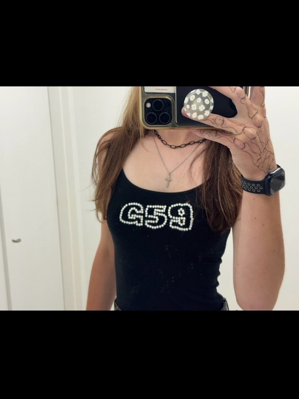 No Boundaries Black Tank Top with Rhinestone G59 Logo
